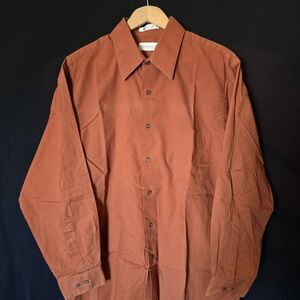 Van Heusen Men's Burnt Orange Button Down Shirt